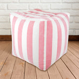 Puff Cubo Inflable, Color Rosa y Blanco