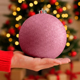 Esfera Jumbo Navideña, Glitter, Color Vino
