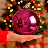 Esfera Jumbo Navideña, Brillante, Color Vino