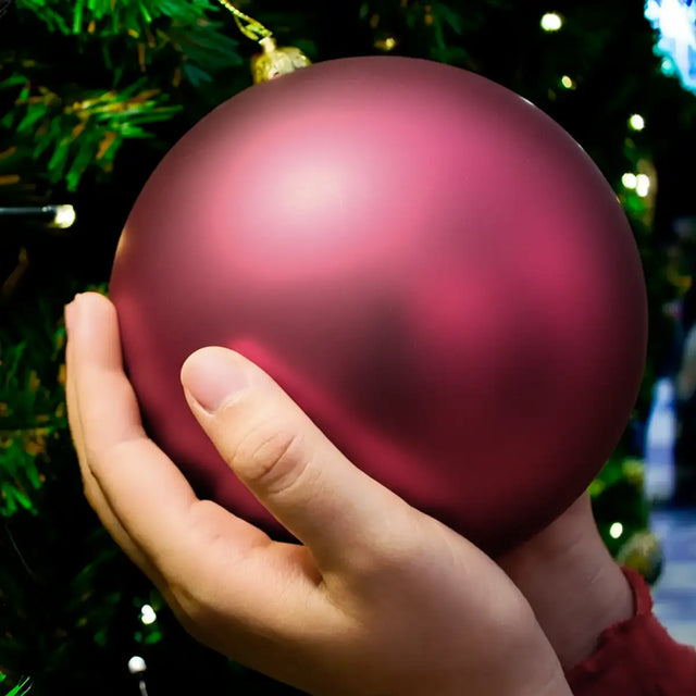 Esfera Jumbo Navideña, Mate, Color Vino