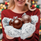 Set de Esferas Navideñas, Color Cobre, 4 pzas