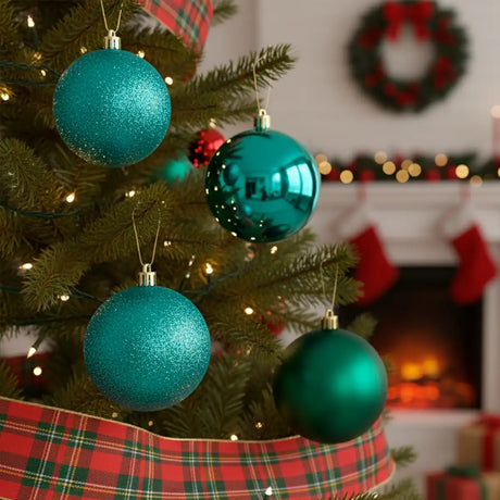 Set de Esferas Navideñas, Color Menta, 4 pzas