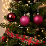 Set de Esferas Navideñas, Color Vino, 3 pzas