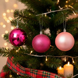Set de Esferas Navideñas, Color Rosa, 3 pzas