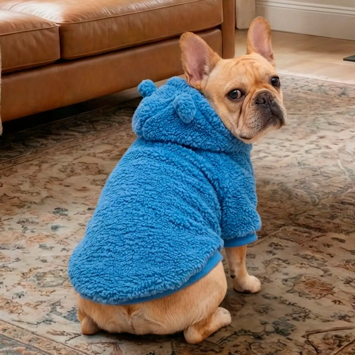 Chaleco de Peluche para Mascota, Color Azul