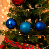 Set de Esferas Navideñas, Color Azul, 3 pzas