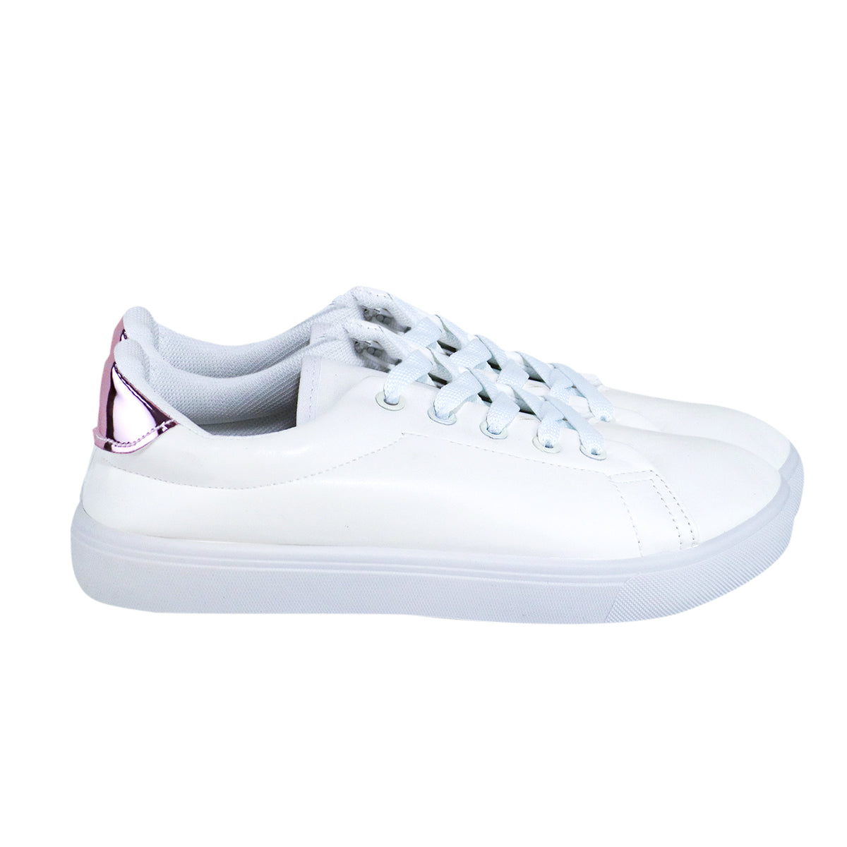 Tenis Blancos con Detalle Brillante Rosa