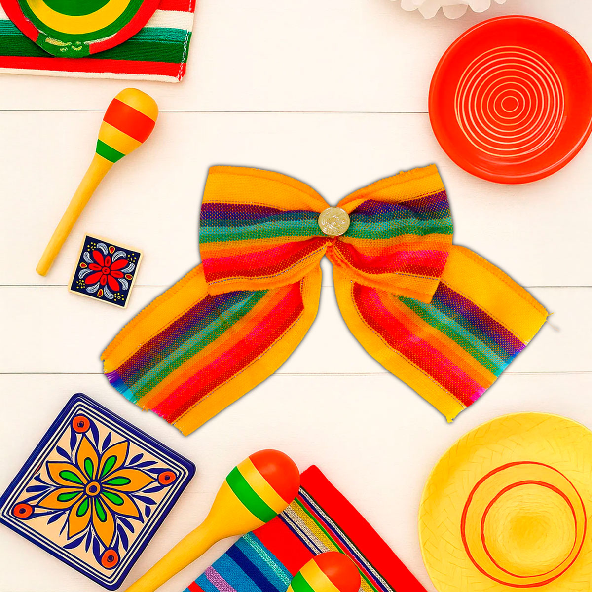 Corbatín Mexicano, Color Amarillo y Naranja