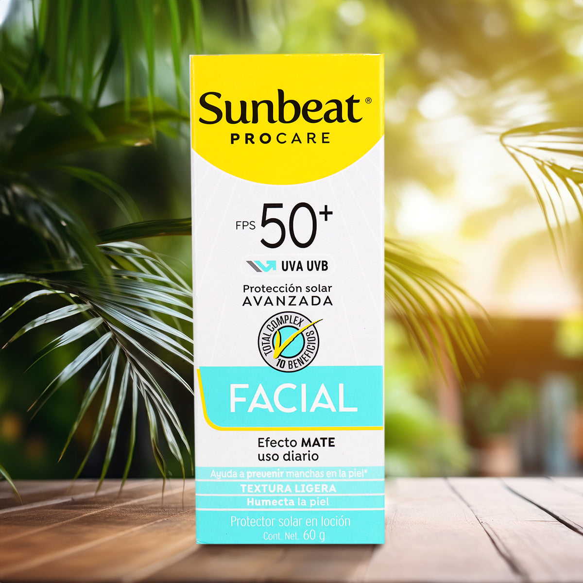 Bloqueador Solar Facial SUNBEAT FPS 50+ Efecto Mate, 60 g