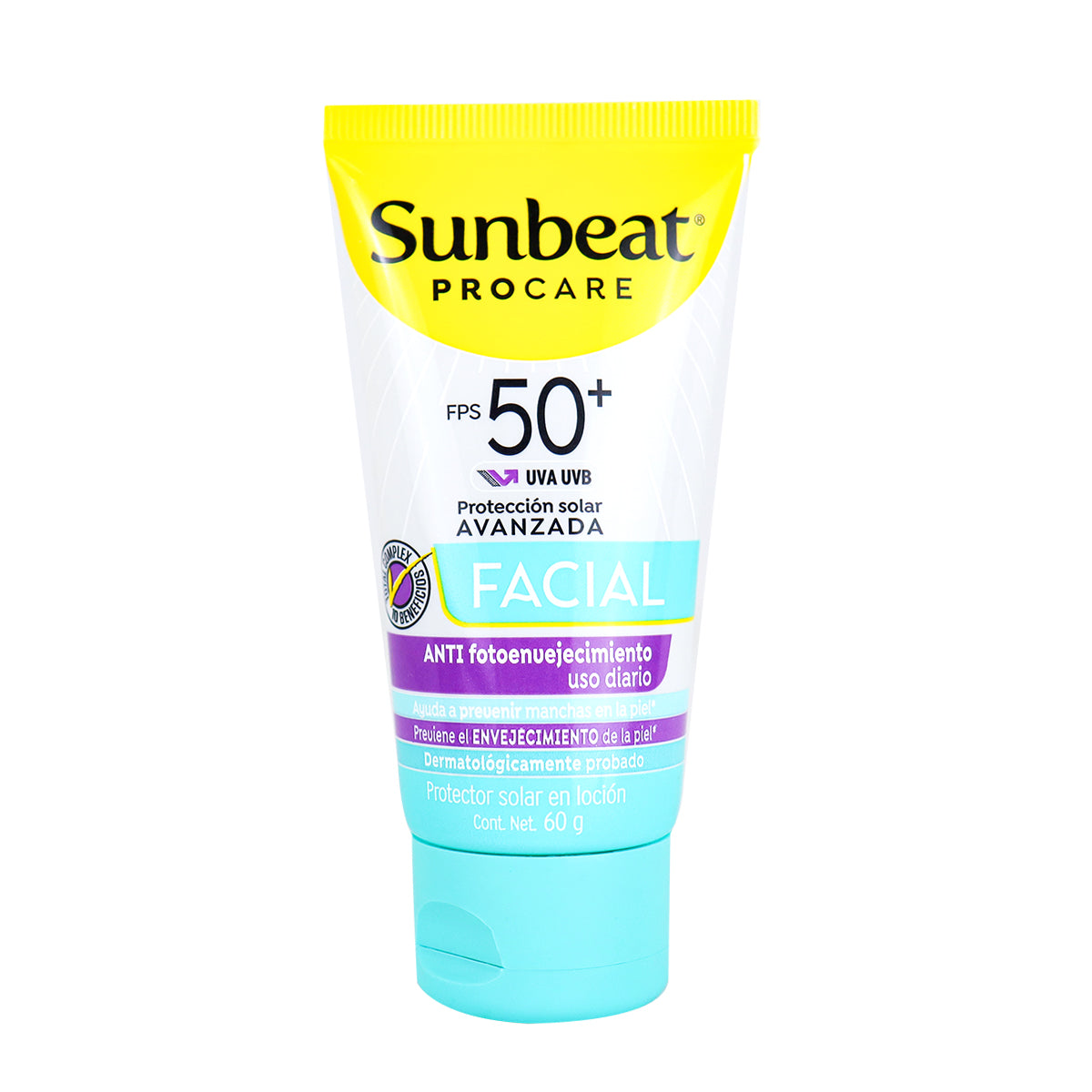 Bloqueador Solar Facial SUNBEAT Anti-Fotoenvejecimiento FPS 50+, 60 g