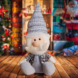 Santa Claus de Peluche, 40 cm, Color Plata