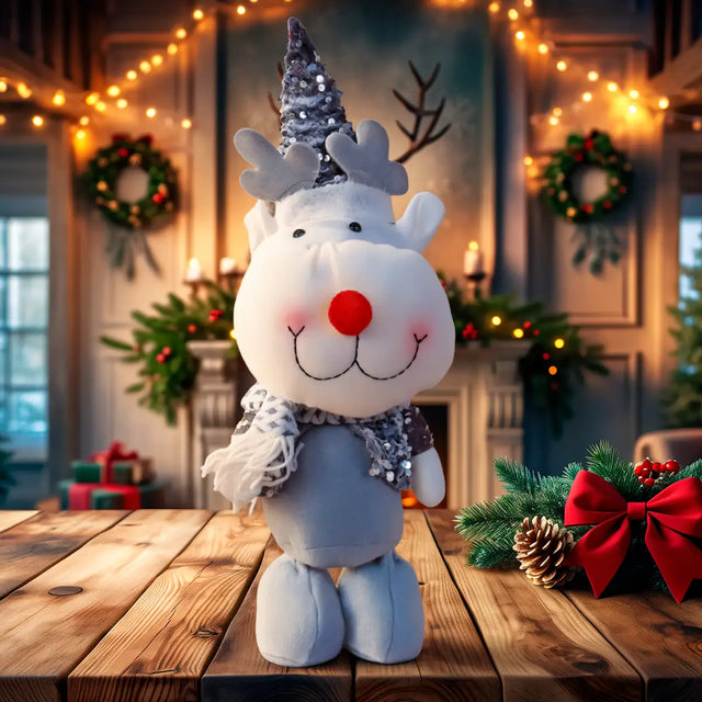 Reno de Peluche, 40 cm, Color Plata