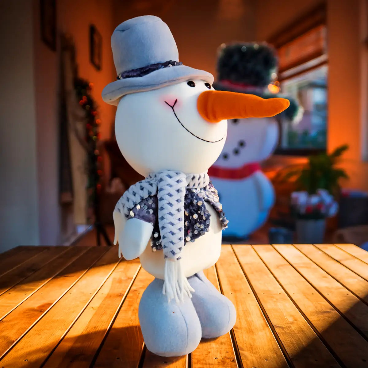 Snowman de Peluche, 40 cm, Color Gris