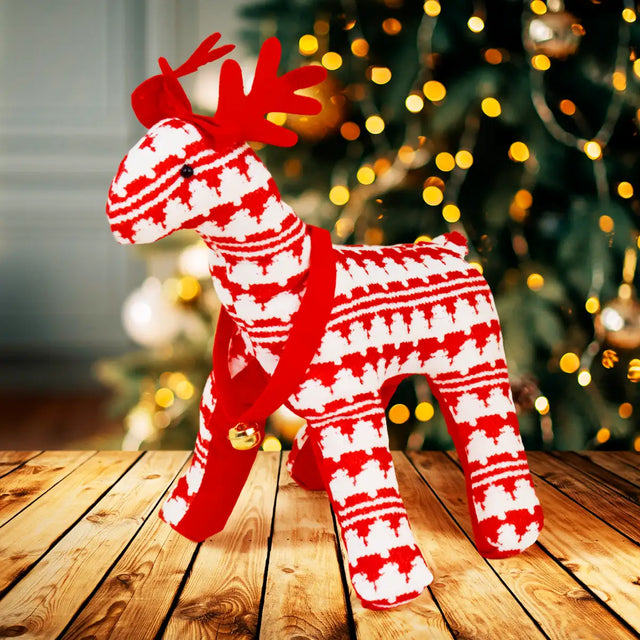 Peluche, Reno, Color Rojo y Blanco