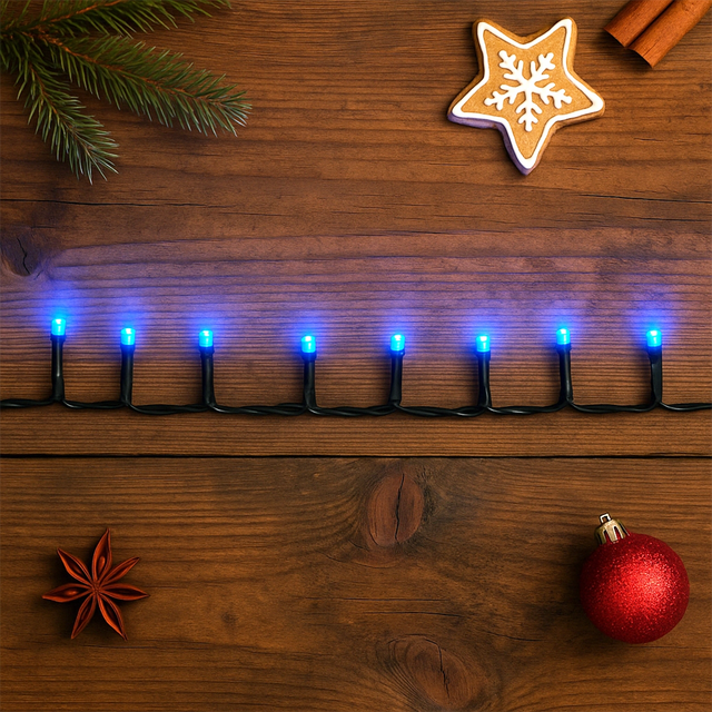 Serie de Luces de Colores Navideñas, Cable Verde