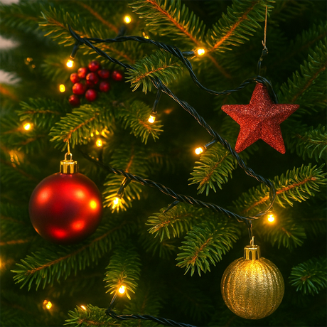 Serie de Luces de Colores Navideñas, Cable Verde