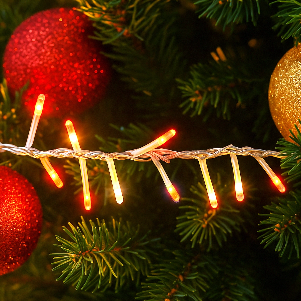 Serie de Luces LED Interconectables, Cable Transparente, 190 luces