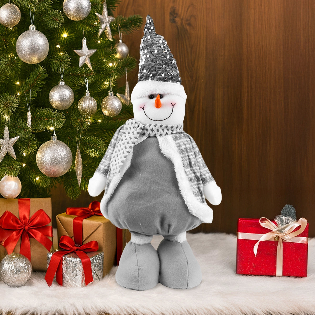 Muñeco de Nieve Expandible, Color Gris