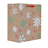 Bolsa de Regalo Navideña, Detalles Brillantes, Copos de Nieve