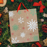Bolsa de Regalo Navideña, Detalles Brillantes, Copos de Nieve