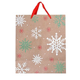 Bolsa de Regalo Navideña, Detalles Brillantes, Copos de Nieve