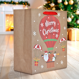 Bolsa de Regalo Navideña, Detalles Brillantes, Personajes Navideños