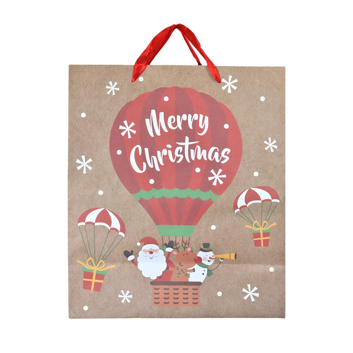 Bolsa de Regalo Navideña, Detalles Brillantes, Personajes Navideños