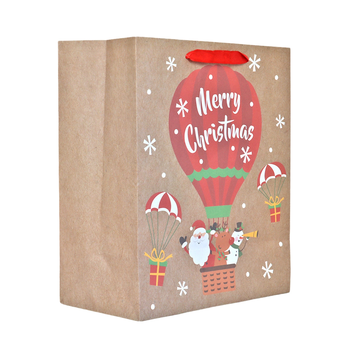 Bolsa de Regalo Navideña, Detalles Brillantes, Personajes Navideños