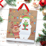 Bolsa de Regalo Navideña, Detalles Brillantes, Oso Polar