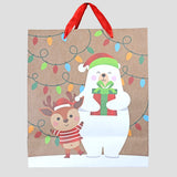 Bolsa de Regalo Navideña, Detalles Brillantes, Oso Polar