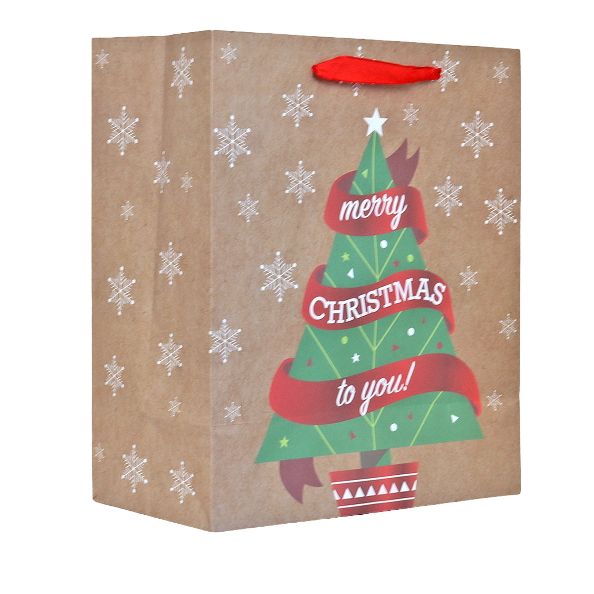 Bolsa de Regalo Navideña, Árbol, Acabado Brillante