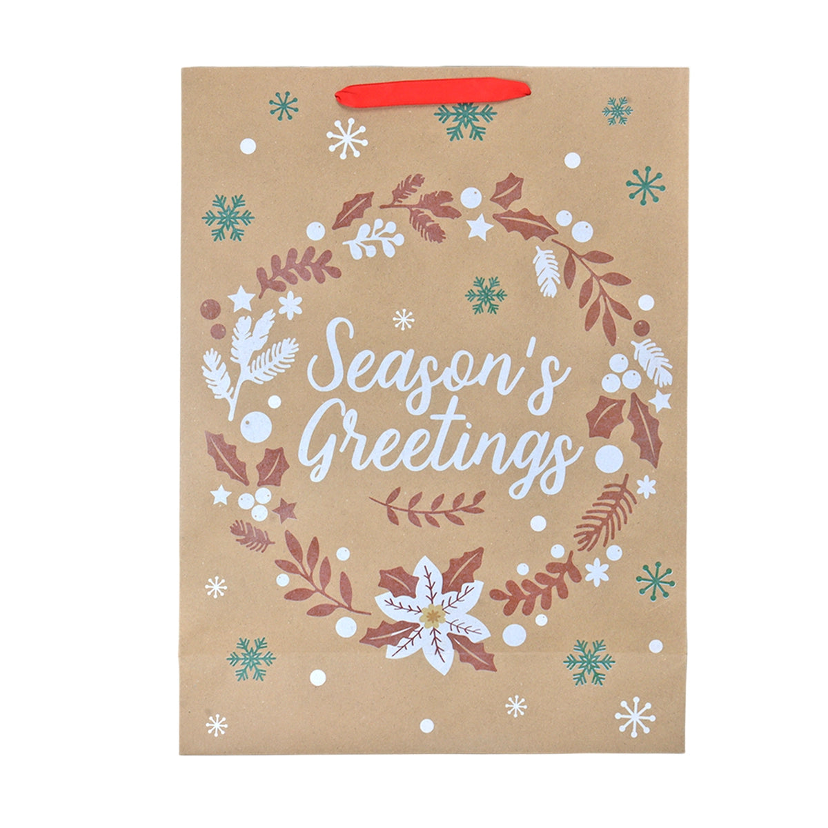 Bolsa de Regalo Navideña, Season's Greetings, Letras Brillantes