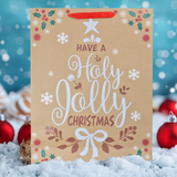 Bolsa de Regalo Navideña, Holy Jolly, Letras Brillantes