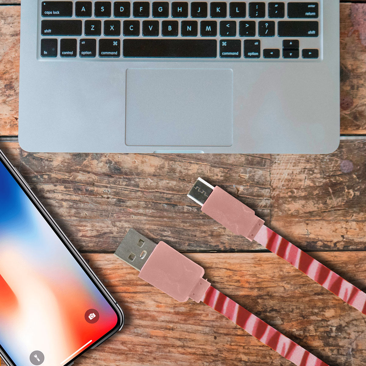 Cable USB Tipo C, Color Rosa – Waldo's