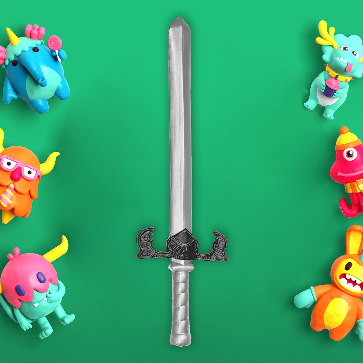 Espada de Plástico para Juego, Color Plata, 48 cm