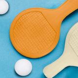 Set de Raquetas de Ping Pong con Pelotas, Color Amarillo y Beige, 4 pzas