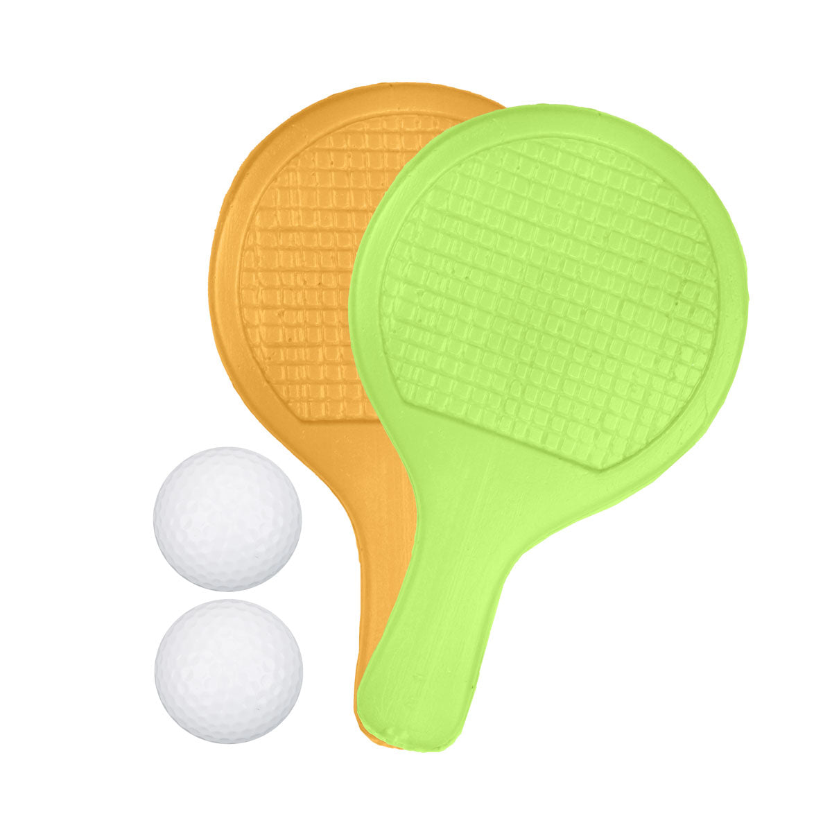 Set de Raquetas de Ping Pong con Pelotas, Color Amarillo y Verde, 4 pzas
