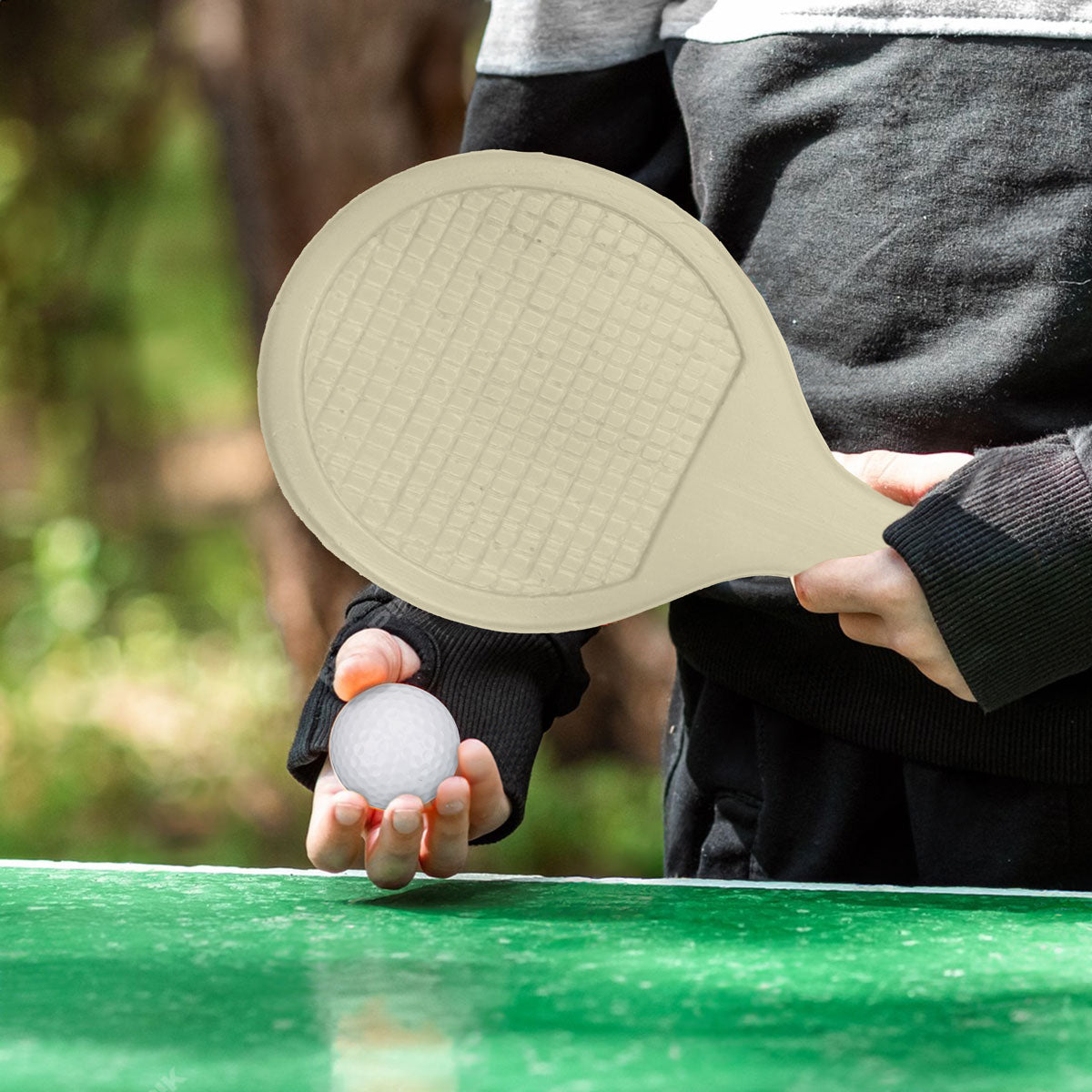 Set de Raquetas de Ping Pong con Pelotas, Color Rosa y Beige, 4 pzas