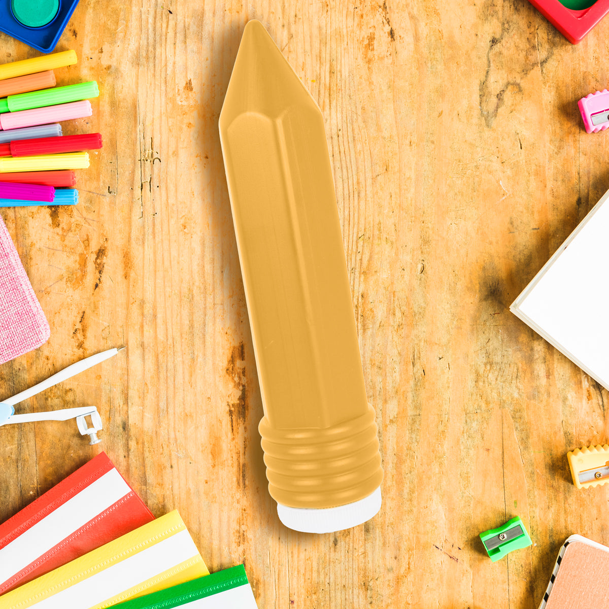 Lapicera de Plástico, Diseño Lápiz, Color Ambar