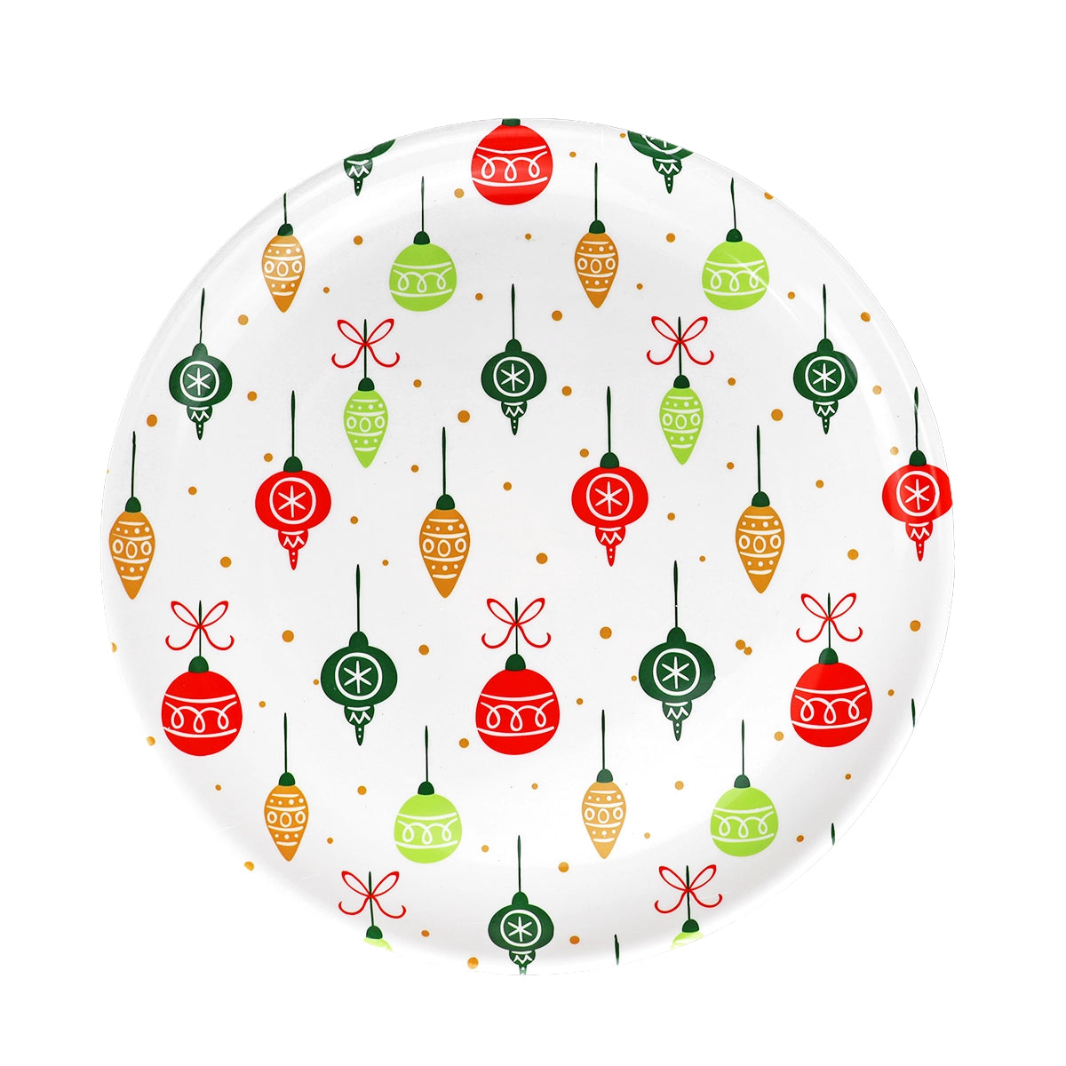 Plato de Plástico Navideño, Diseño Esferas