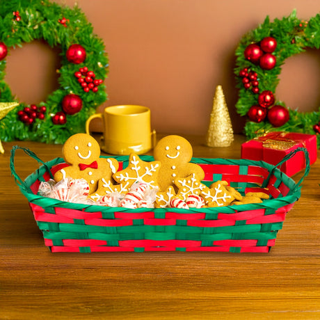 Canasta Navideña, Color Rojo y Verde