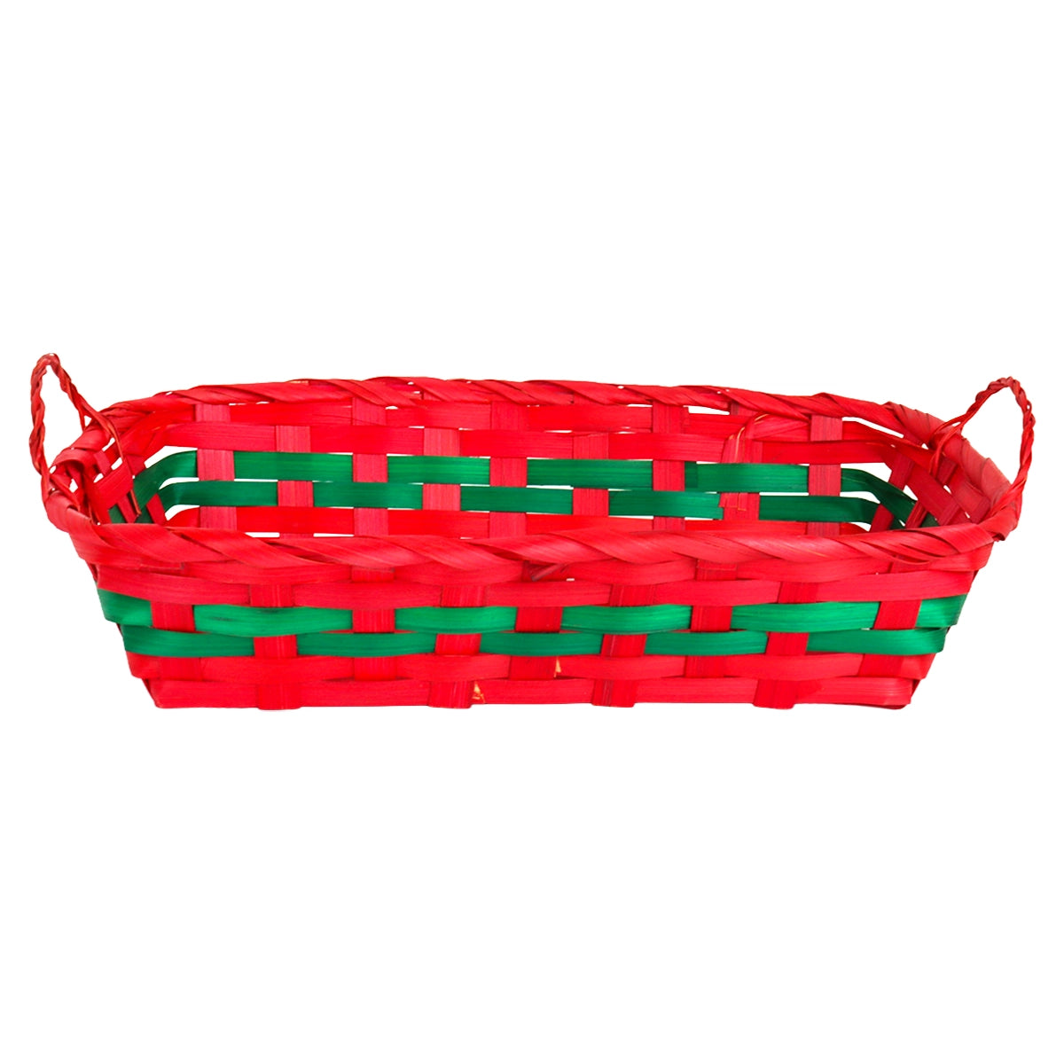 Canasta Navideña, Color Rojo y Verde, 30 x 20 cm