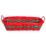 Canasta Navideña, Color Rojo y Verde, 30 x 20 cm