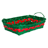 Canasta Navideña, Color Verde y Rojo