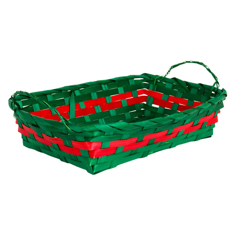 Canasta Navideña, Color Verde y Rojo