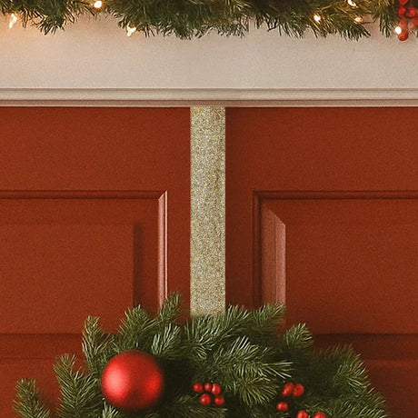 Gancho para Corona Navideña, Glitter, Color Oro