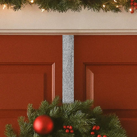 Gancho para Corona Navideña, Glitter, Color Plata