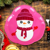 Plato de Plástico Navideño, Muñeco de Nieve