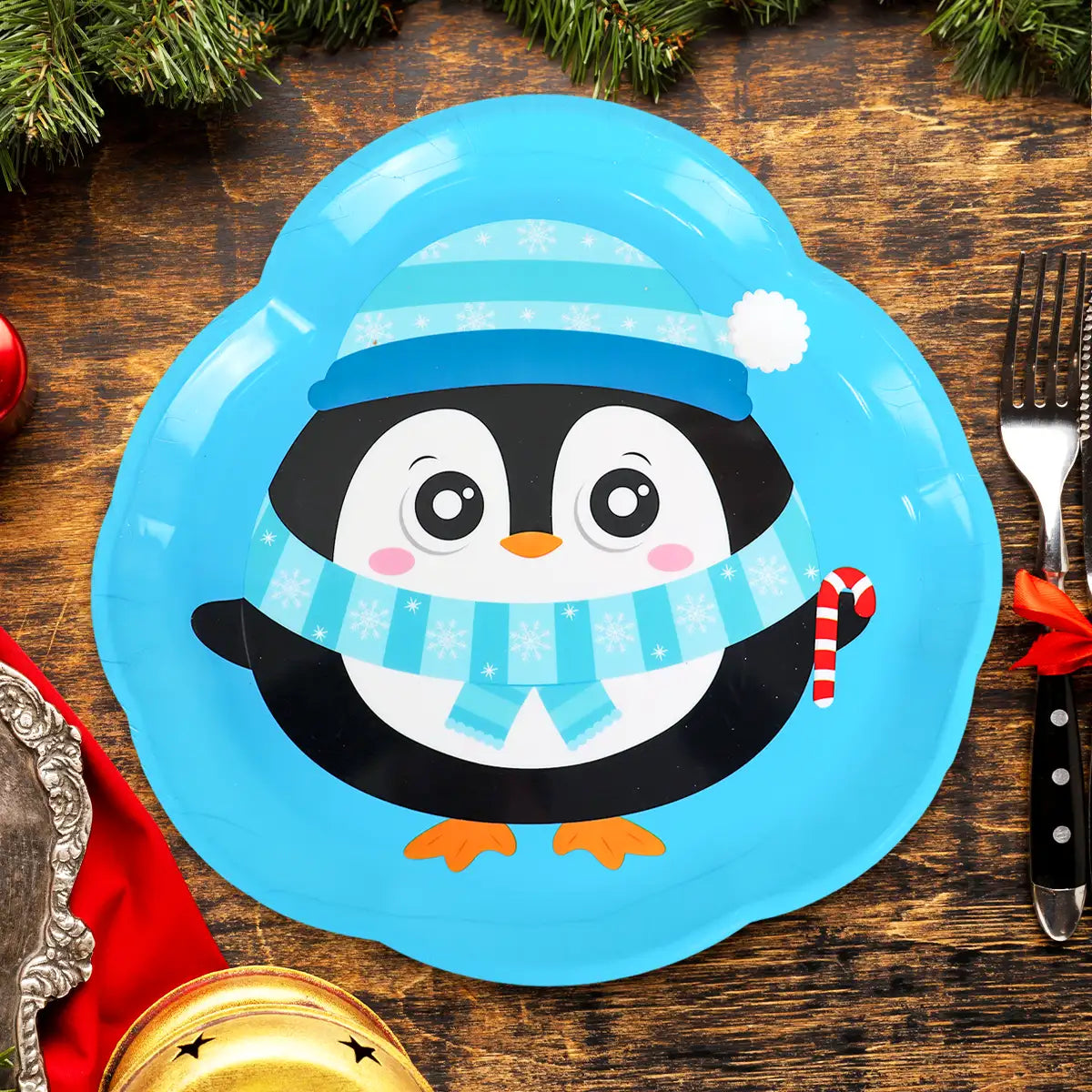 Plato de Plástico Navideño, Pingüino