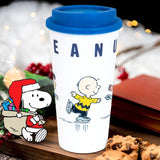 Termo, Diseño Navideño, Peanuts, Color Azul, 473 ml
